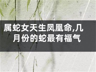 属蛇女天生凤凰命,几月份的蛇最有福气