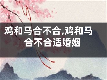 鸡和马合不合,鸡和马合不合适婚姻
