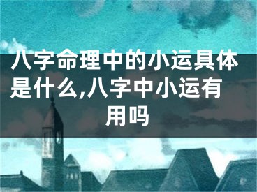 八字命理中的小运具体是什么,八字中小运有用吗