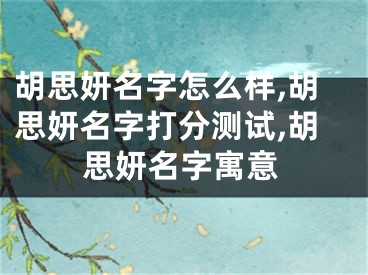 胡思妍名字怎么样,胡思妍名字打分测试,胡思妍名字寓意