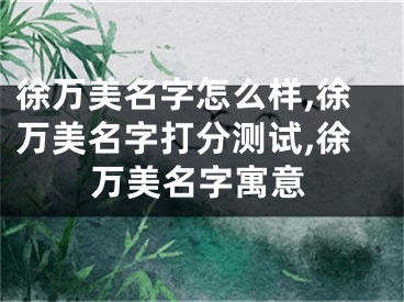 徐万美名字怎么样,徐万美名字打分测试,徐万美名字寓意