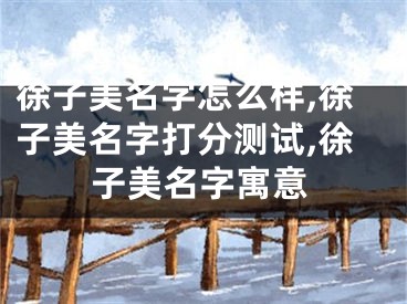 徐子美名字怎么样,徐子美名字打分测试,徐子美名字寓意