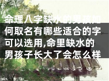 命理八字缺水的男孩如何取名有哪些适合的字可以选用,命里缺水的男孩子长大了会怎么样