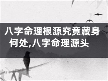 八字命理根源究竟藏身何处,八字命理源头