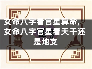 女命八字看官星算命,女命八字官星看天干还是地支