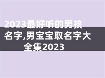 2023最好听的男孩名字,男宝宝取名字大全集2023