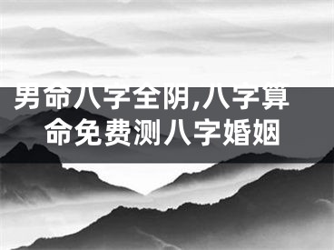 男命八字全阴,八字算命免费测八字婚姻