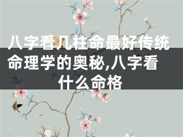 八字看几柱命最好传统命理学的奥秘,八字看什么命格