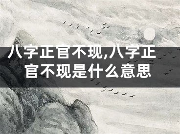 八字正官不现,八字正官不现是什么意思