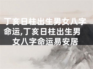 丁亥日柱出生男女八字命运,丁亥日柱出生男女八字命运易安居