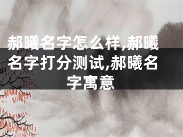 郝曦名字怎么样,郝曦名字打分测试,郝曦名字寓意