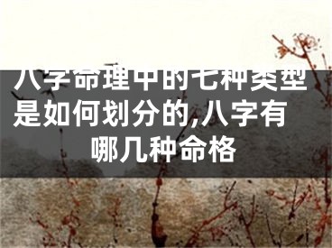 八字命理中的七种类型是如何划分的,八字有哪几种命格