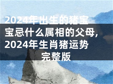 2024年出生的猪宝宝忌什么属相的父母,2024年生肖猪运势完整版