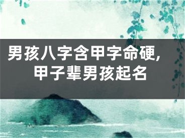 男孩八字含甲字命硬,甲子辈男孩起名