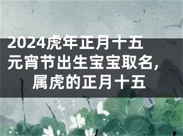 2024虎年正月十五元宵节出生宝宝取名,属虎的正月十五