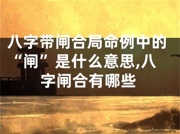 八字带闸合局命例中的“闸”是什么意思,八字闸合有哪些