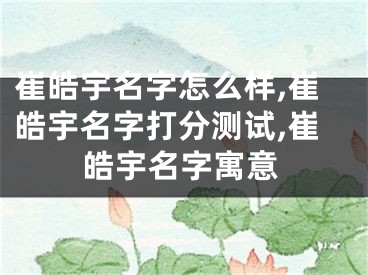 崔皓宇名字怎么样,崔皓宇名字打分测试,崔皓宇名字寓意