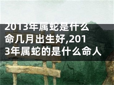 2013年属蛇是什么命几月出生好,2013年属蛇的是什么命人