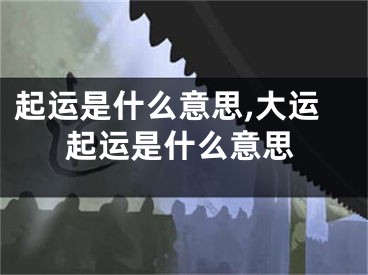 起运是什么意思,大运起运是什么意思