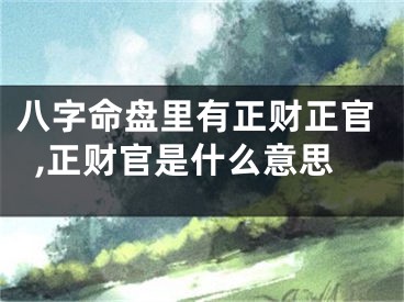 八字命盘里有正财正官,正财官是什么意思