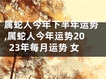 属蛇人今年下半年运势,属蛇人今年运势2023年每月运势 女