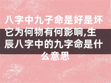 八字中九子命是好是坏它为何物有何影响,生辰八字中的九字命是什么意思