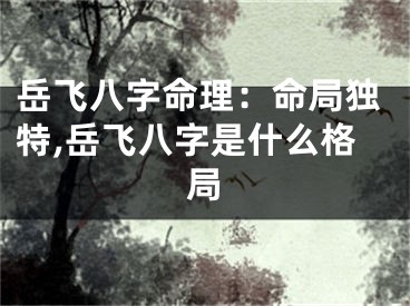 岳飞八字命理：命局独特,岳飞八字是什么格局