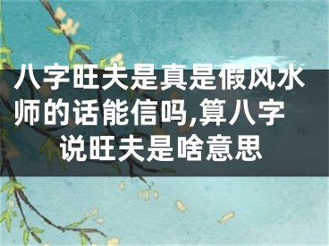 八字旺夫是真是假风水师的话能信吗,算八字说旺夫是啥意思