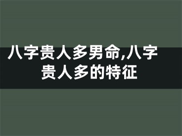 八字贵人多男命,八字贵人多的特征
