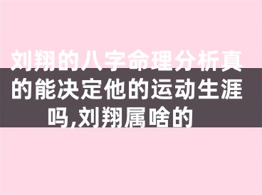 刘翔的八字命理分析真的能决定他的运动生涯吗,刘翔属啥的
