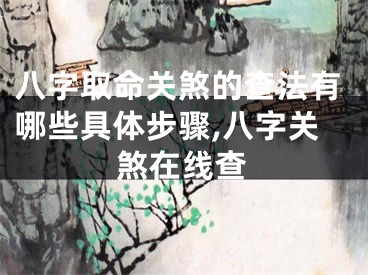 八字取命关煞的查法有哪些具体步骤,八字关煞在线查