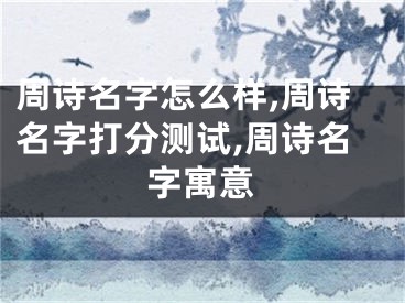 周诗名字怎么样,周诗名字打分测试,周诗名字寓意