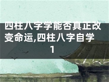 四柱八字学能否真正改变命运,四柱八字自学1