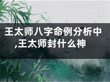 王太师八字命例分析中,王太师封什么神
