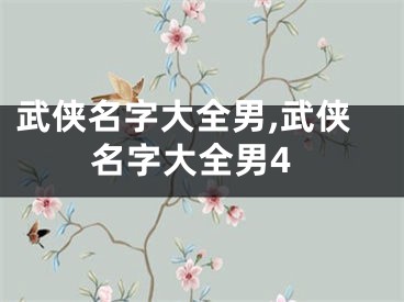 武侠名字大全男,武侠名字大全男4