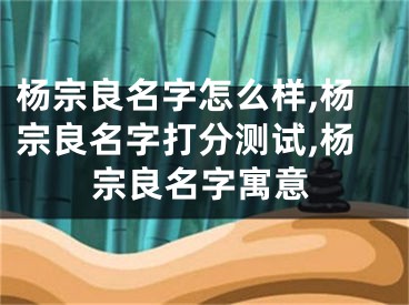 杨宗良名字怎么样,杨宗良名字打分测试,杨宗良名字寓意