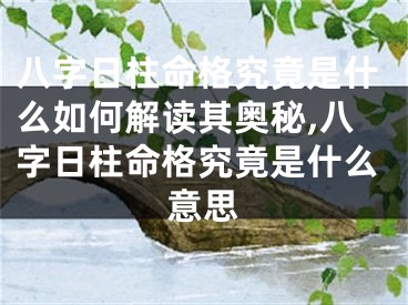 八字日柱命格究竟是什么如何解读其奥秘,八字日柱命格究竟是什么意思