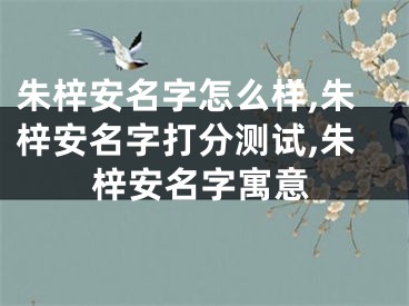 朱梓安名字怎么样,朱梓安名字打分测试,朱梓安名字寓意