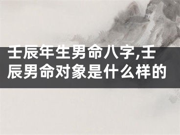 壬辰年生男命八字,壬辰男命对象是什么样的