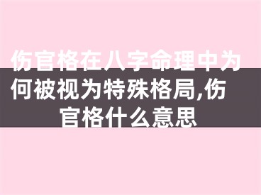 伤官格在八字命理中为何被视为特殊格局,伤官格什么意思