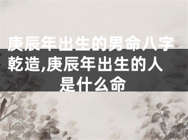 庚辰年出生的男命八字乾造,庚辰年出生的人是什么命