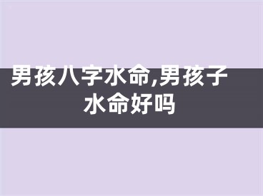 男孩八字水命,男孩子水命好吗