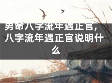 男命八字流年遇正官,八字流年遇正官说明什么