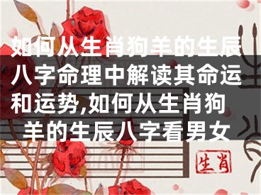 如何从生肖狗羊的生辰八字命理中解读其命运和运势,如何从生肖狗羊的生辰八字看男女