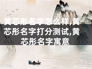 黄芯彤名字怎么样,黄芯彤名字打分测试,黄芯彤名字寓意