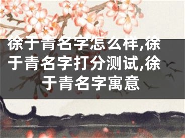 徐于青名字怎么样,徐于青名字打分测试,徐于青名字寓意