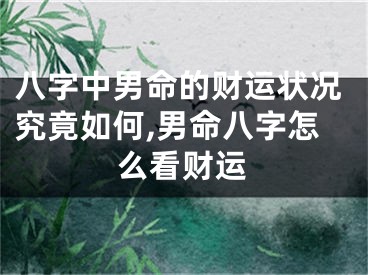 八字中男命的财运状况究竟如何,男命八字怎么看财运