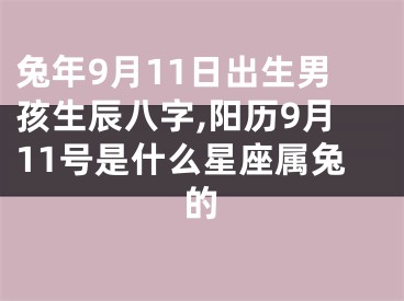 兔年9月11日出生男孩生辰八字,阳历9月11号是什么星座属兔的