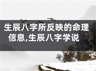 生辰八字所反映的命理信息,生辰八字学说