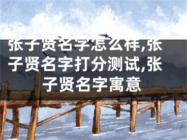 张子贤名字怎么样,张子贤名字打分测试,张子贤名字寓意